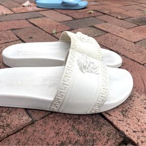 White Versace comfy slides